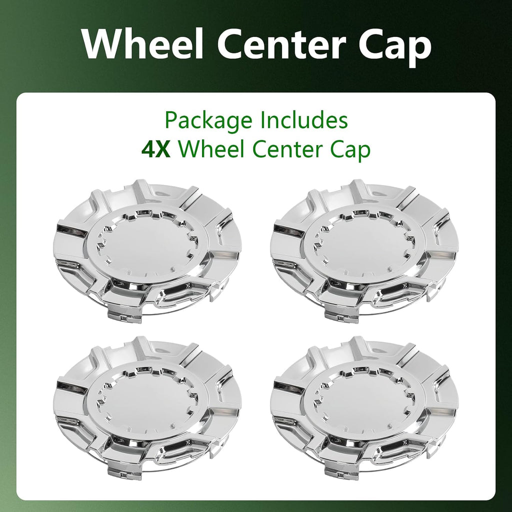 4PCS Wheel Center Caps Hubcap Cover for Chevy Silverado 1500 High Country 2014-2018 Replaces 22871243 (20" 10-Spoke Wheels Only)