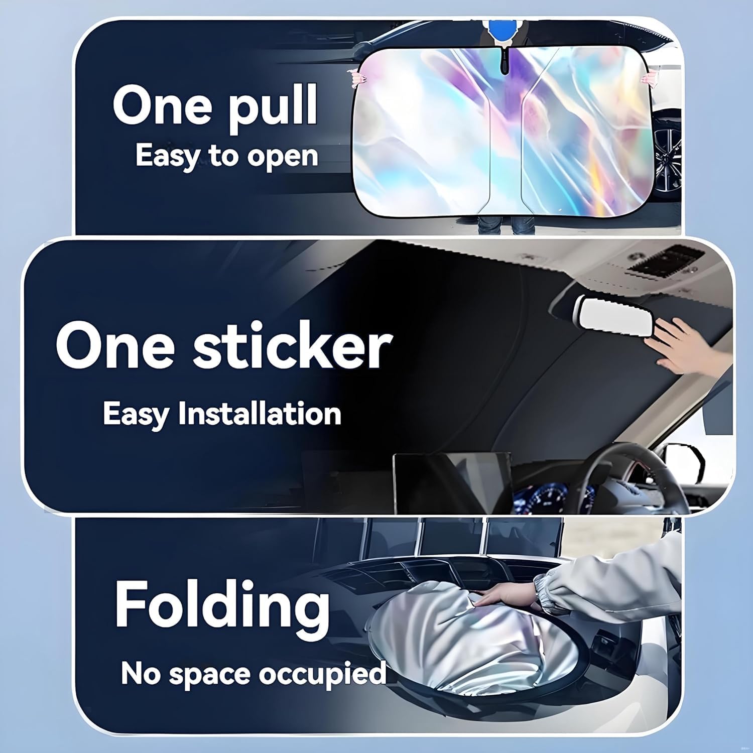 for BMW Mini Cooper 2015-2026 Windshield Sun Shade - Foldable Windshield Cover Sun Shade for Mini Cooper Accessories Protect Car from Sun Rays Overlapping UV Reflective Window Sunshade