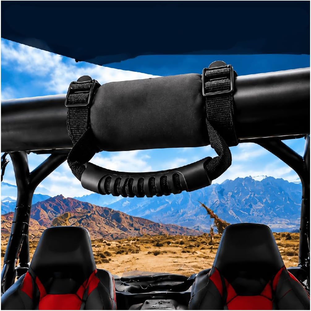 UTV Grab Handle Roll Bar Strap for Kawasaki Mule PRO-FXT Ranch 2025-2026,Soft Foam Hand Grip Safety Assist Handle Easy Install No Drill
