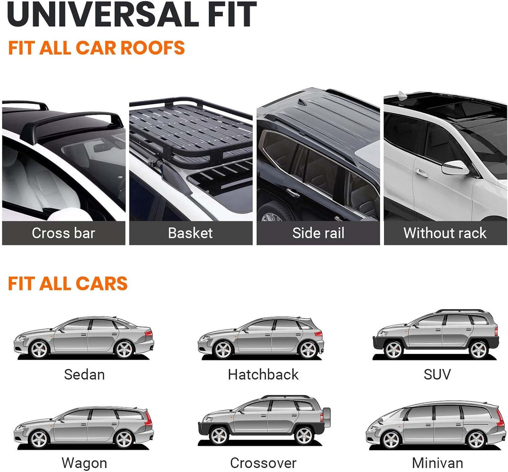 Favoto Roof Box, 566 Litres, Foldable Roof Case, Waterproof Roof Bag with Non-Slip Mat, Door Hooks, Reinforcement Straps for Cars, SUVs with/without Luggage Rack for Travel and Luggage Transport