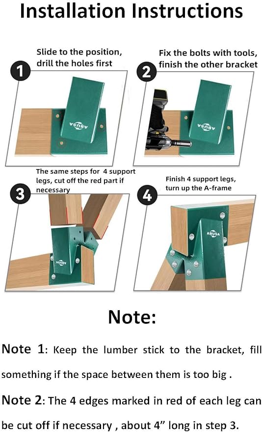 Heavy Duty Swing Sets Brackets Including 2 A-Frame Swing Set Brackets and 4 - Image 4