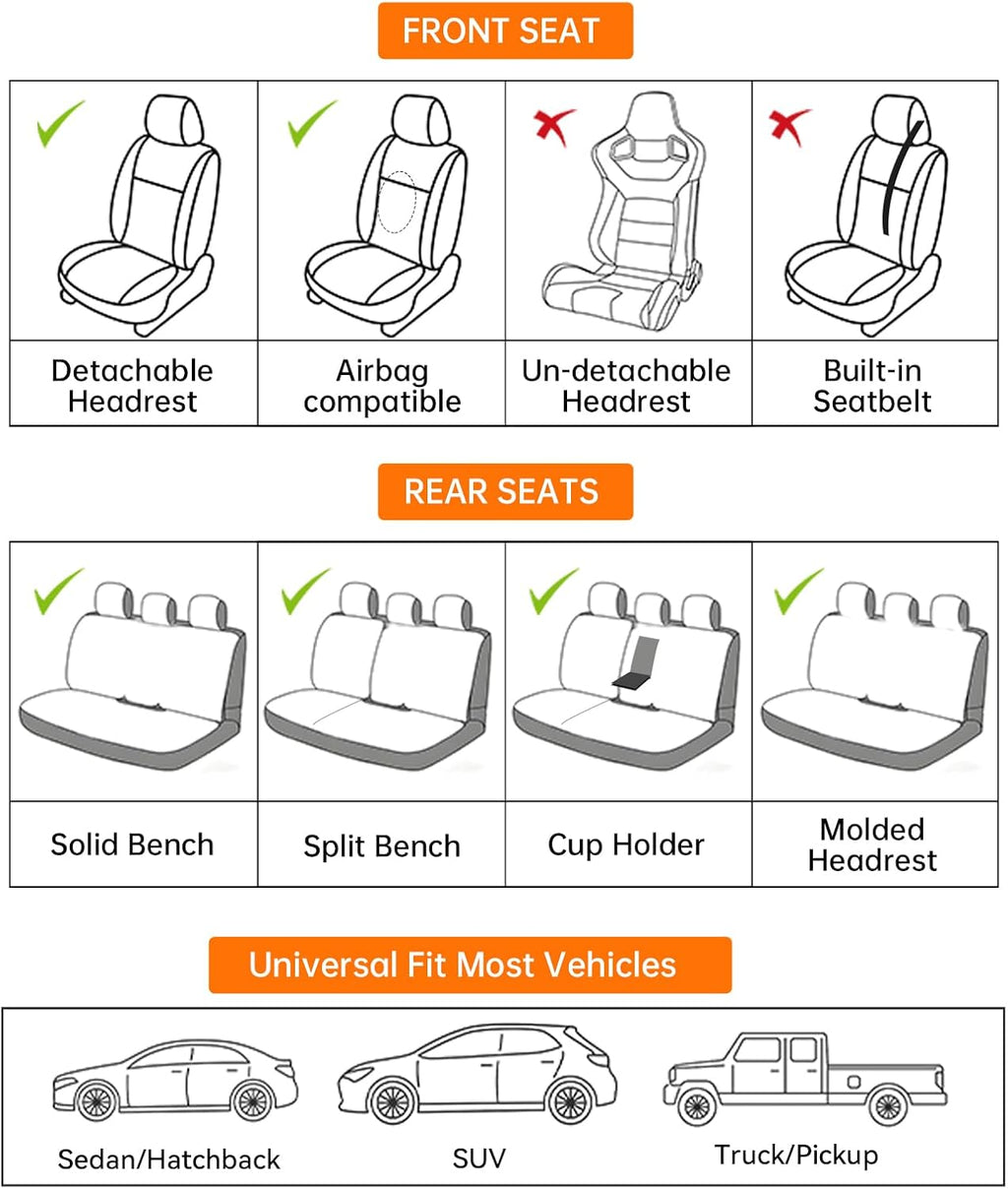 pink car seat covers full set universal 5-seater, front angle view