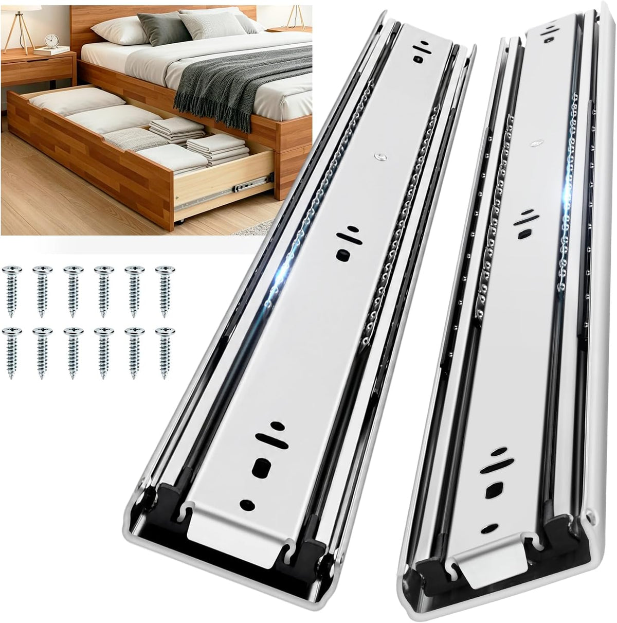 yenuo heavy duty drawer slides full extension ball, main product view