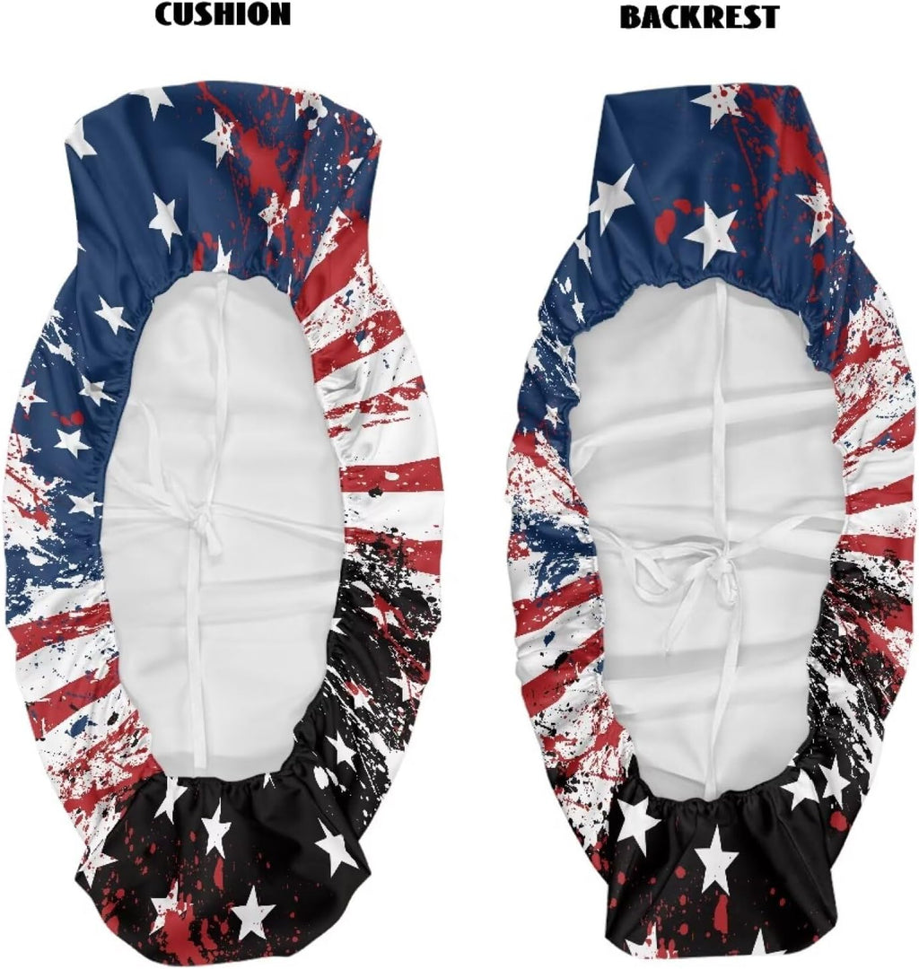 American Flag UTV Seat Cushion Covers Compatible with Kawasaki Mule 3000 3010 3020 Replacement UTV Seat Cover Set Patriotic Bench Seats Cover Easy to Install