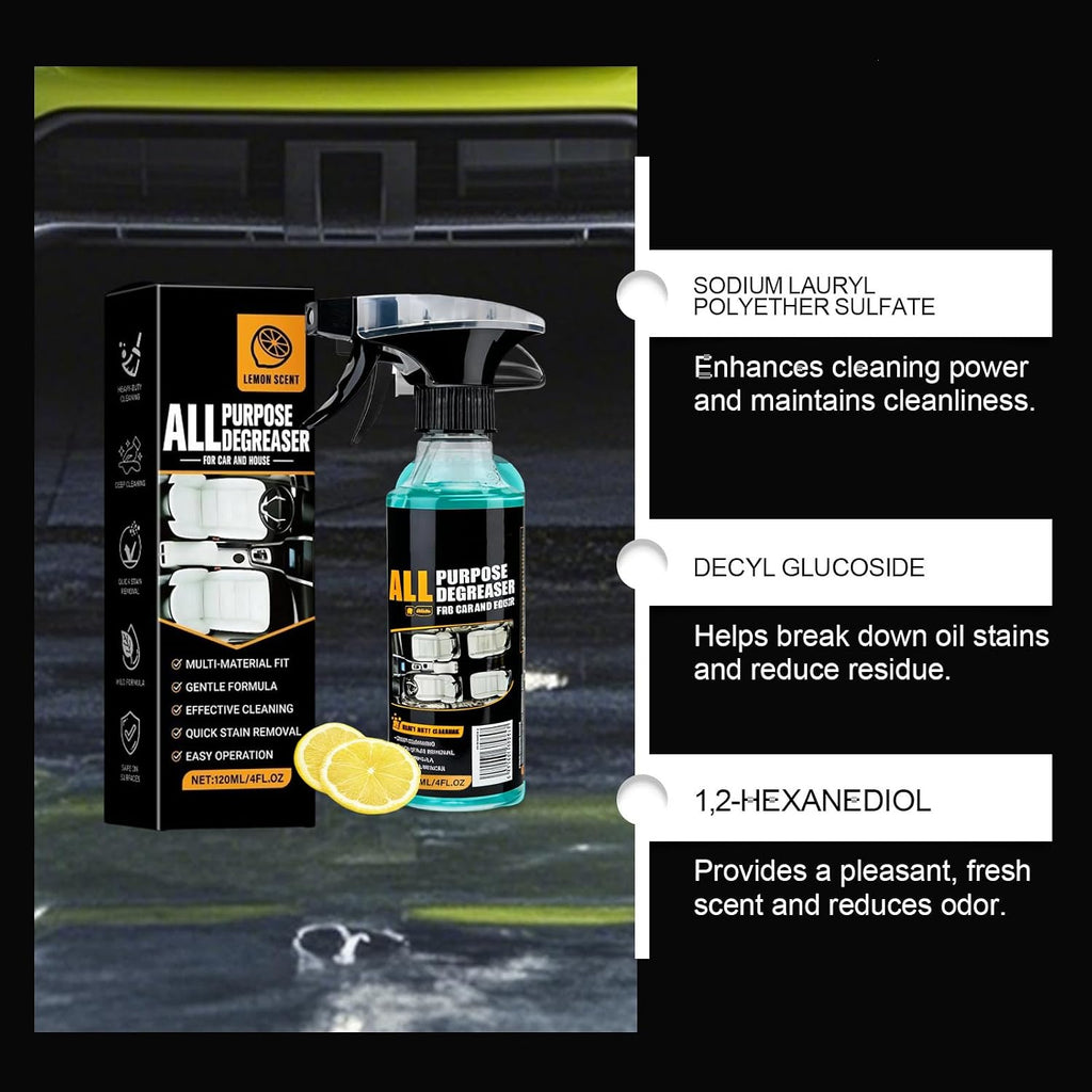 Power Clean Multi Degreaser, Power Clean Multi Degreaser for Car and House, All Purpose Degreasers, Quick Stain Removal Foam Cleaner (1Pcs)