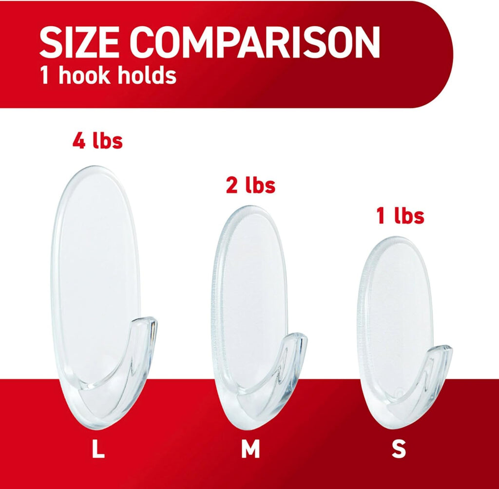 command medium clear clear hooks, 50 hooks, 50 showing dimensions