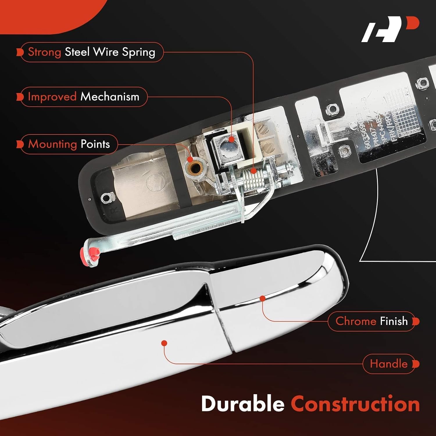 A-Premium - Rear Right Passenger Exterior Door Handle - Compatible with Chevy, GMC & Cadillac Models - 2007-2014 - Silverado, Sierra, Tahoe, Suburban, Avalanche, Yukon - Replace# 15915660, 22738726