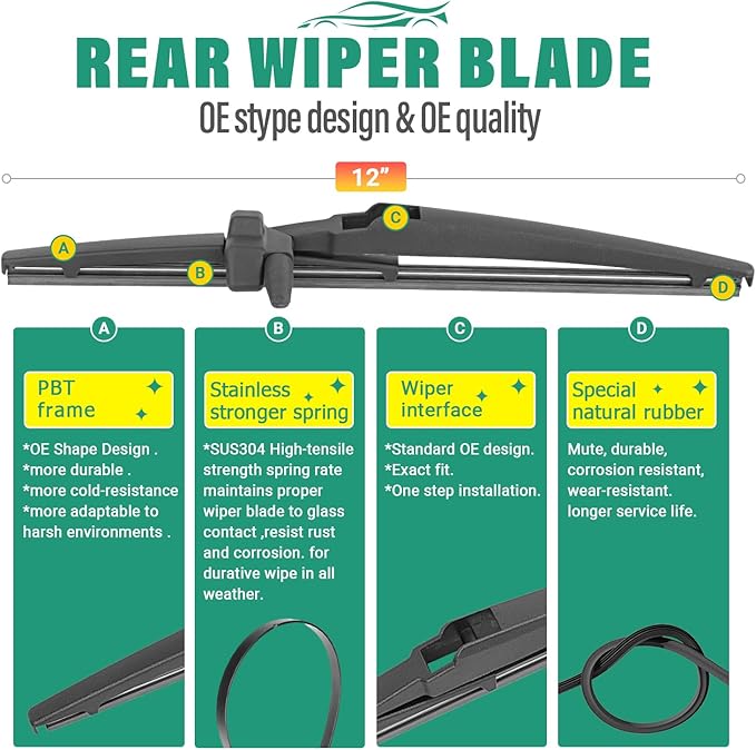 22" 20" 12" Windshield Wiper Blades Replacement - Image 4