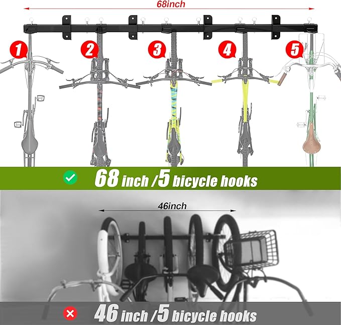 Bike Storage Rack, Garage Wall Mount Hanger, Indoor Bicycle Organizer - Image 3