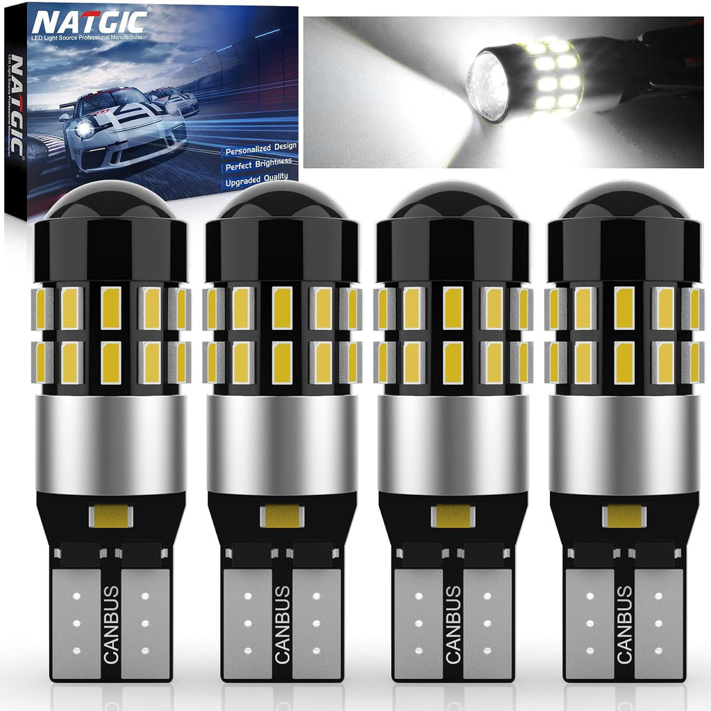 Super Brigte White W5W 912 LED Bulb Plug And Play With No Issues Or Errors,194 T10 Bulb For Interior Lights,Reg lamp lights,168 Bulb For Reading Lights,Daylight Running Lights,6000K(4-Pack)