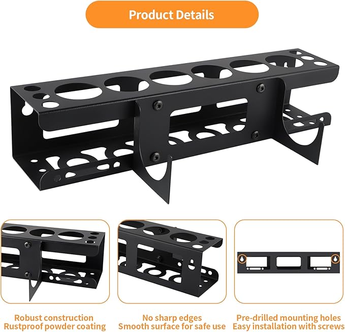 Caulking Gun Holder, Metal Caulk Tube Storage Rack, Wall Mount Caulking Tools - Image 6