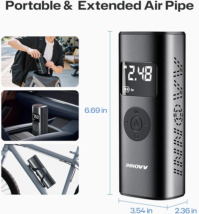 P1 Aluminum Tire Inflator Portable Air Compressor, 3X Faster 150PSI Cordless - Image 8