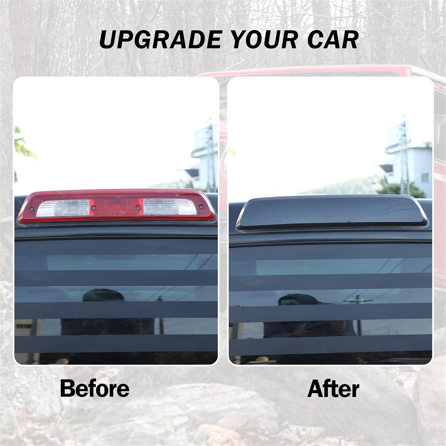 3rd Brake Light Third High-Position Center Blackened Shell Cover for Toyota Tundra 2014-2021