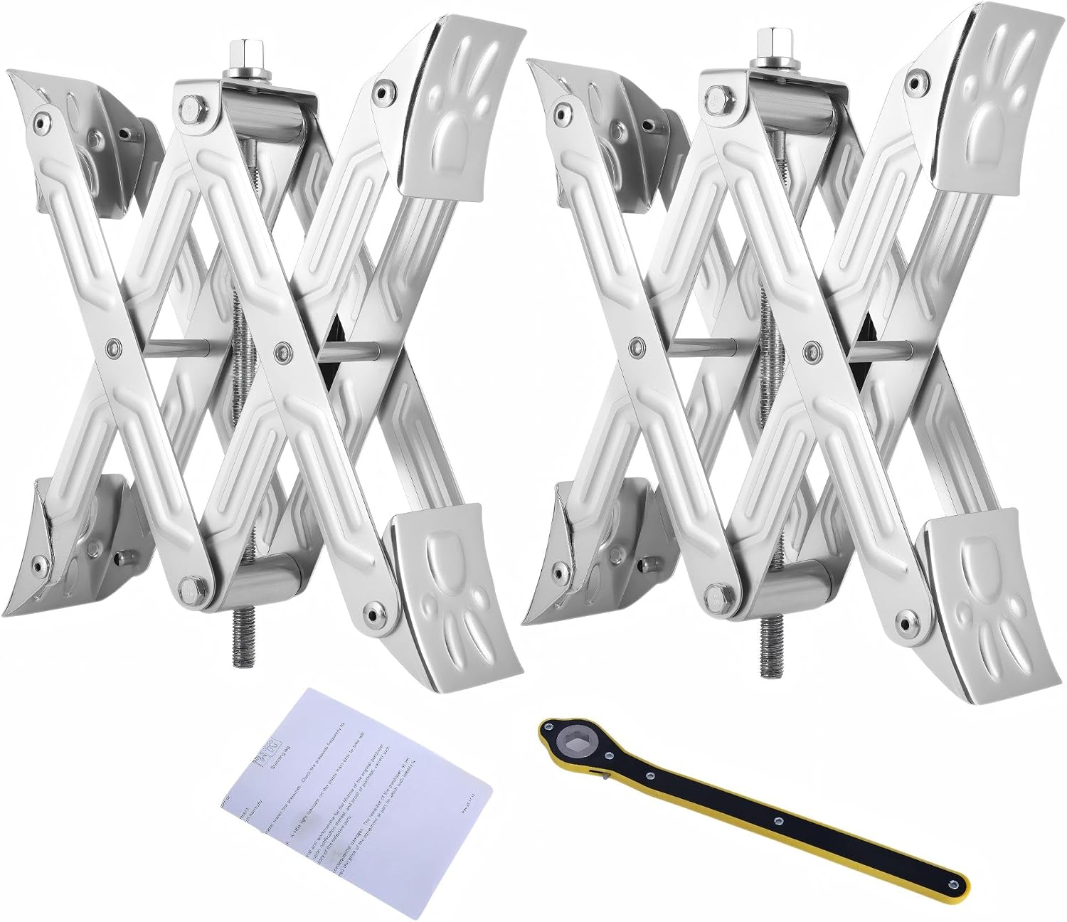 X-Shaped RV Wheel Chock Fit 4.13” to 13.4” Camper Wheel Chock Stabilizer Scissor with Accessories Pair for Travel Trailer, Heavy Duty Tire Wheel Chock Scissor Locking X Chock, 2Pack