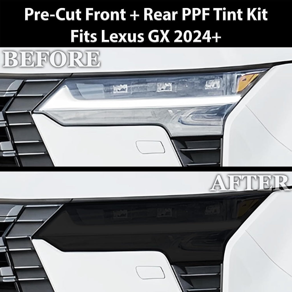 BOGAR TECH DESIGNS For Lexus GX 2024-2026 Full Headlight Taillight Tint Kit Overlay, Dark Smoke
