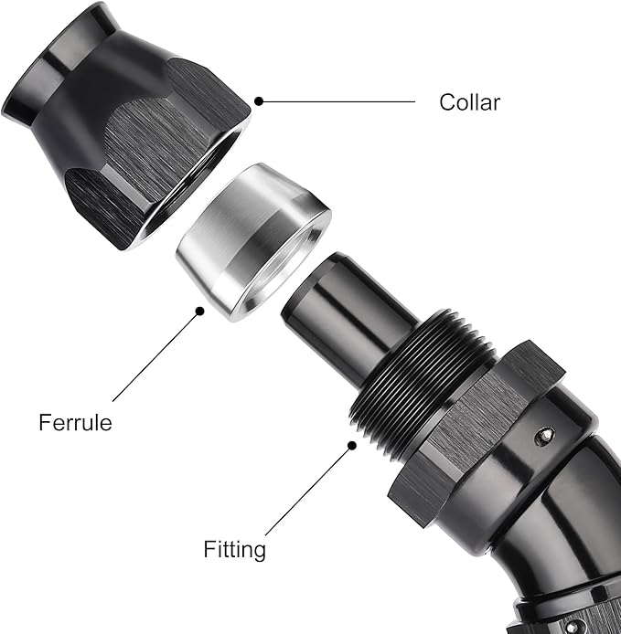 EVIL ENERGY 10AN 30 Degree PTFE One Piece Full Flow End Hose Fitting Aluminum - Image 2