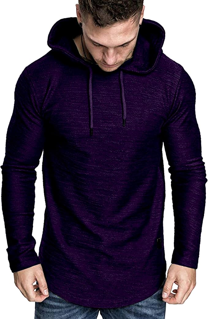 Lexiart Mens Fashion Athletic Hoodies Sport Sweatshirt Solid Color Fleece - Image 3