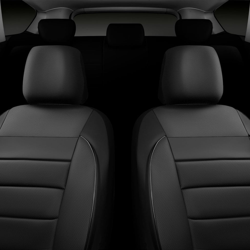 car pass faux leather car seat covers front showing dimensions