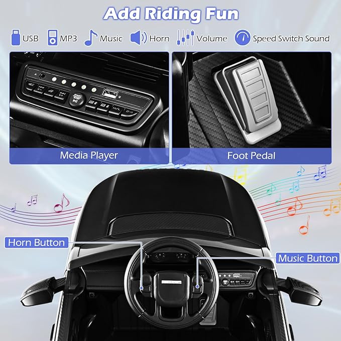 Costzon 12V Kids Ride On Car, Licensed Land Rover Electric Vehicle w/Remote - Image 4