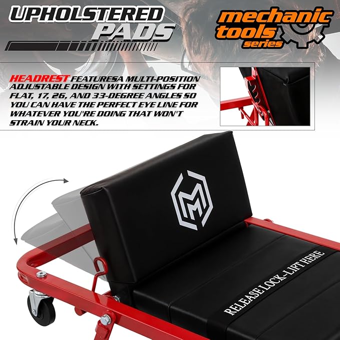 M-AUTO Heavy-Duty Convertible Mechanic Creeper, Z-Creeper 2-in-1 Creeper and