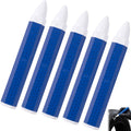 5pcs White Tire Marking Crayons, 3.94 x 0.59 Inches Industrial Tire Marker, Multifunctional Wax Crayon Sticks for Marking on Wet Dry Leather Fabric Wood Rubber