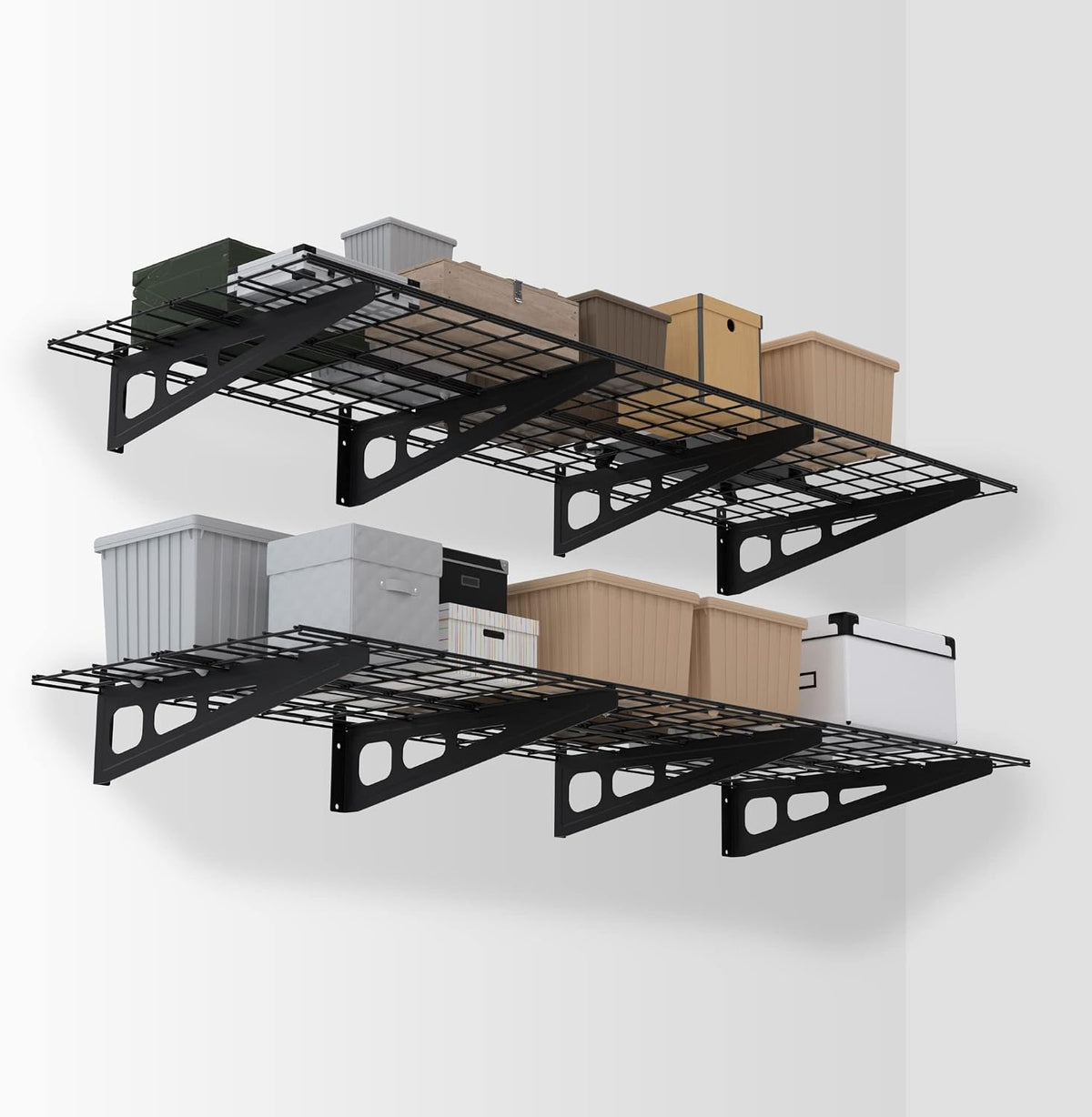 WORKPRO 2-Pack 2x6FT Garage Wall Shelving, 72” x 24” Heavy Duty Wall Mounted