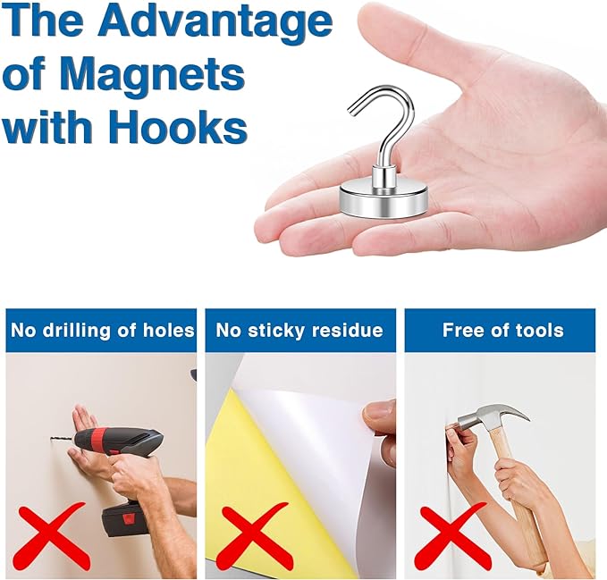 LOVIMAG Magnetic Hooks Havy Duty, 80LBS Strong Magnetic Hooks - Image 5