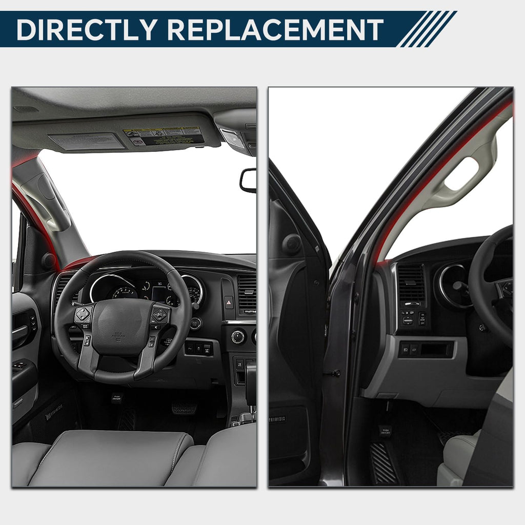 Upgrade Driver Side A-Pillar Trim Panel Grab Handle Compatible with Toyota 2007-2021 Tundra 2008-2022 Sequoia Interior Front Pillar Garnish Assist Handle Replace 62220-0C060-B0 62220-0C050-B0 (Gray)