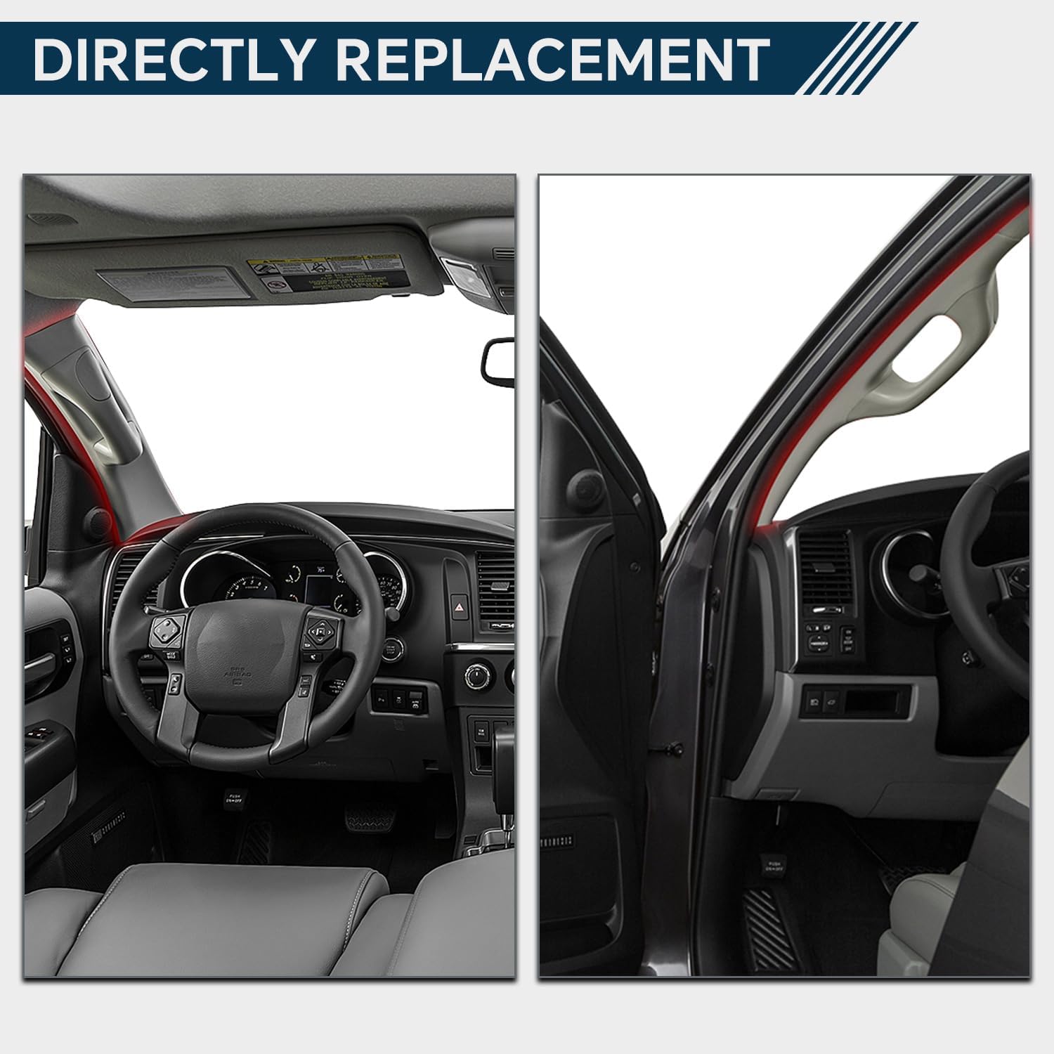 Upgrade Driver Side A-Pillar Trim Panel Grab Handle Compatible with Toyota 2007-2021 Tundra 2008-2022 Sequoia Interior Front Pillar Garnish Assist Handle Replace 62220-0C060-B0 62220-0C050-B0 (Gray)