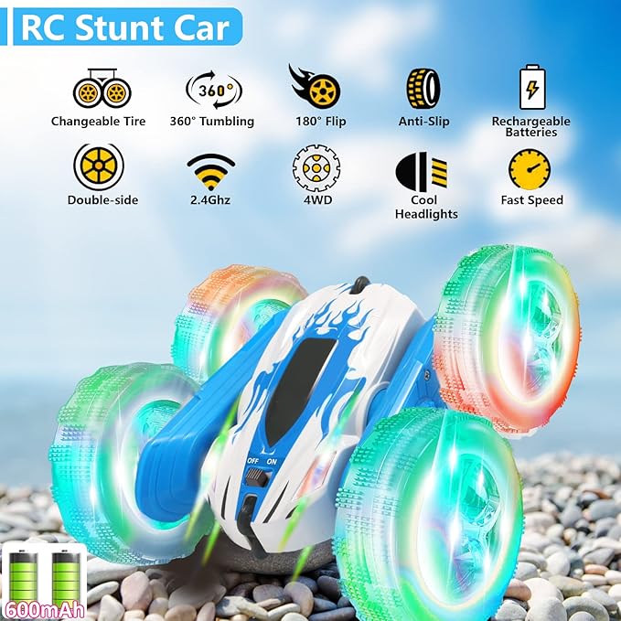 FREE TO FLY Remote Control Car For Boys: Kids RC Stunt Cars Toy - Image 2