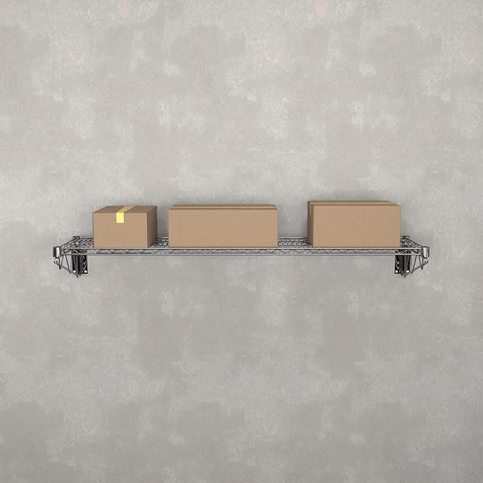14" x 48" Chrome Wire Wall Mount Shelf - Image 2