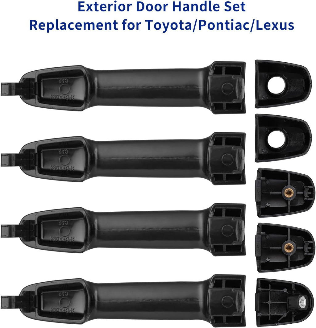 4Pcs Exterior Door Handles for Toyota Camry 2002-2006, Corolla Matrix 2003-2013, RAV4 2001-2012, Prius 04-09, Pontiac Vibe 2003-2010, Front & Rear Driver & Passenger Side Replaces# 81309 92894
