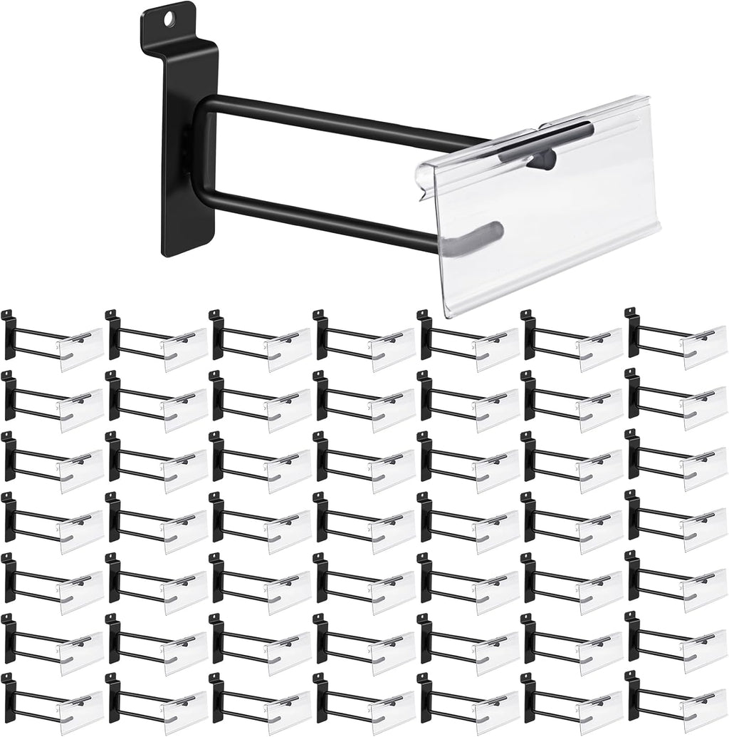 Polmart Heavy Duty Black Slatwall Panel Double-Bar Hooks