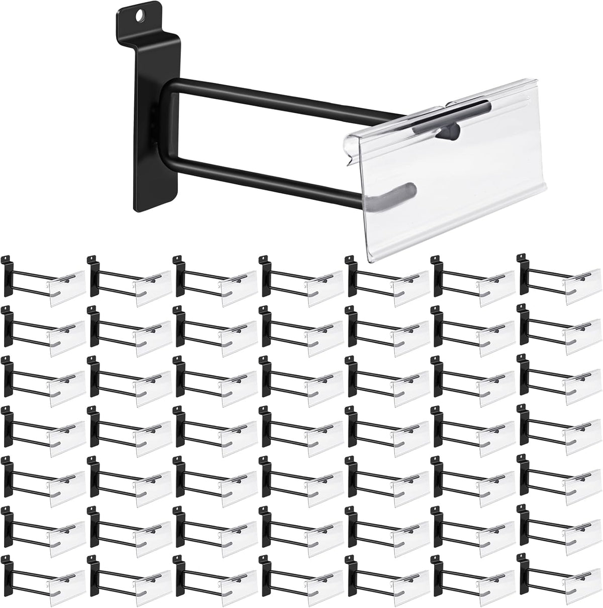 Polmart Heavy Duty Black Slatwall Panel Double-Bar Hooks