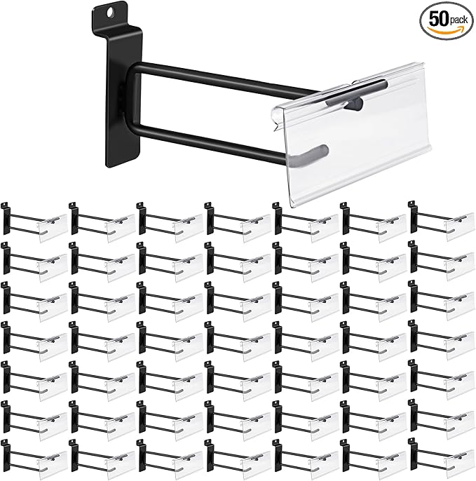 Polmart Heavy Duty Black Slatwall Panel Double-Bar Hooks by Polmart