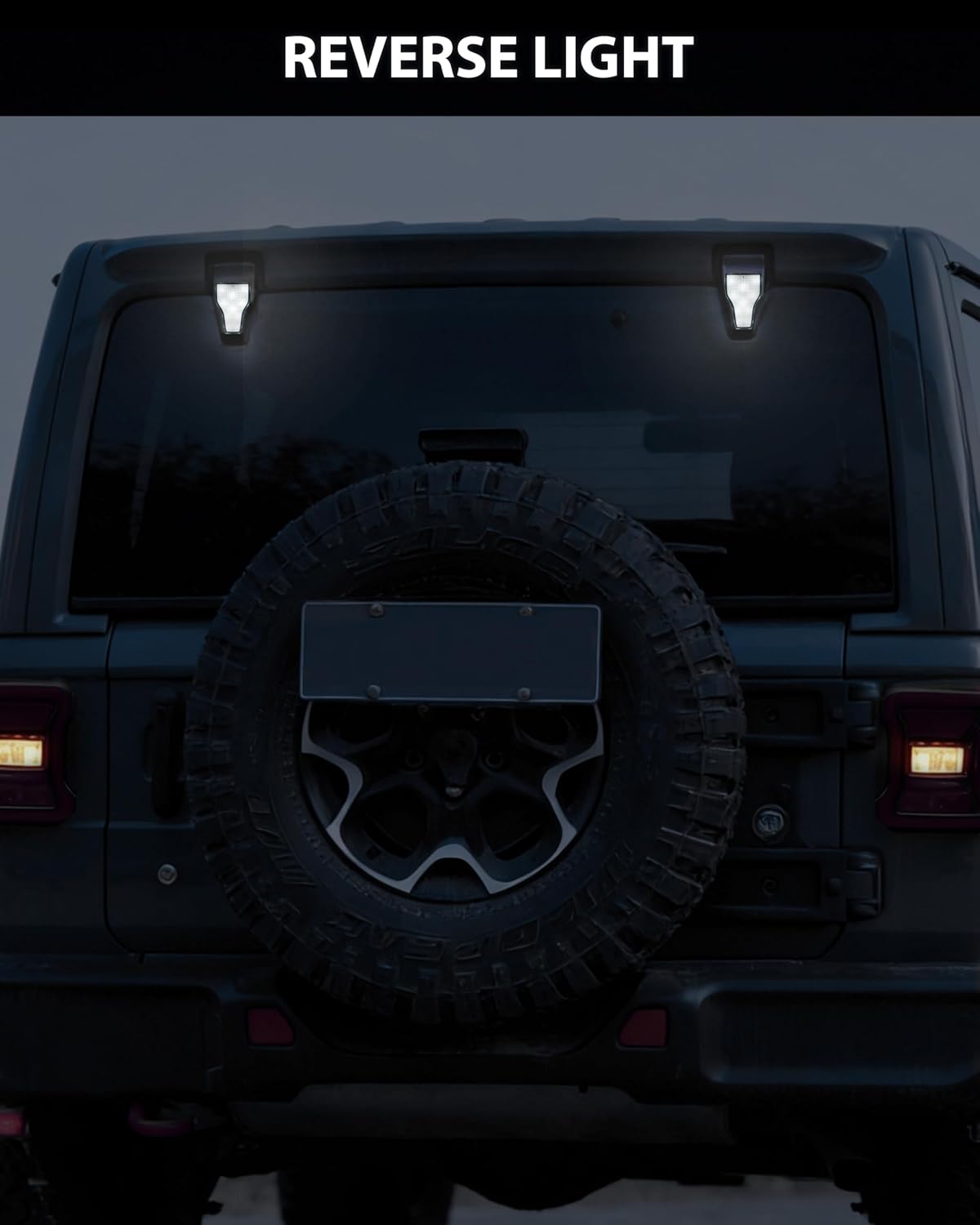 LED Rear Window Light for 2018-2021 Wrangler JL, Red Running Brake Turn Signal White Reverse Lamp Rear Tailgate Glass Hinge Mounted Light for Jeep Wrangler JL 2018-2021 Accessories