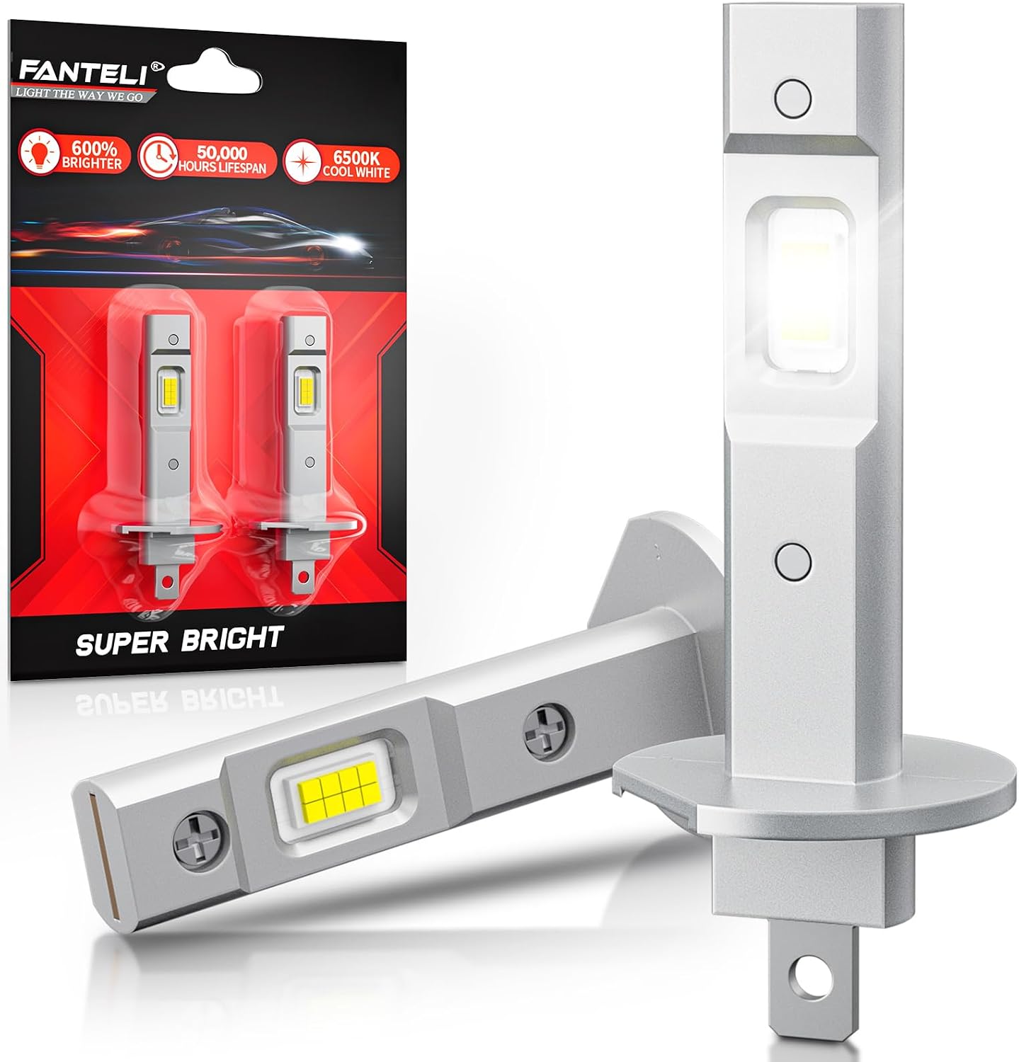 𝖧𝟣 Bulbs, 34000LM 1:1 Size, Backup Plug and Play 6500K Cool White, IP68 Waterproof, Pack of 2, Interior Off Road Lights