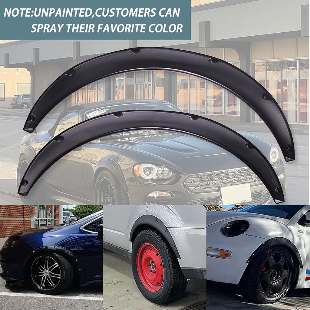 DREAMOTOR 4PCS Universal Fender Flares, 31.5 inch Length Fender Flares Wheel Arches, Car Flexible Wide Body Kit Compatible with Dodge Charger Ford Ranger Scion TC Honda Civic Accord VW Toyota Corolla