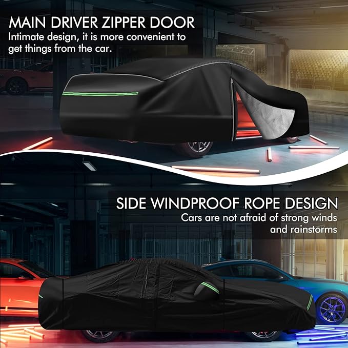 for Chevy Camaro 2010-2022 Car Cover 210D Outdoor Waterproof UV Protection - Image 3