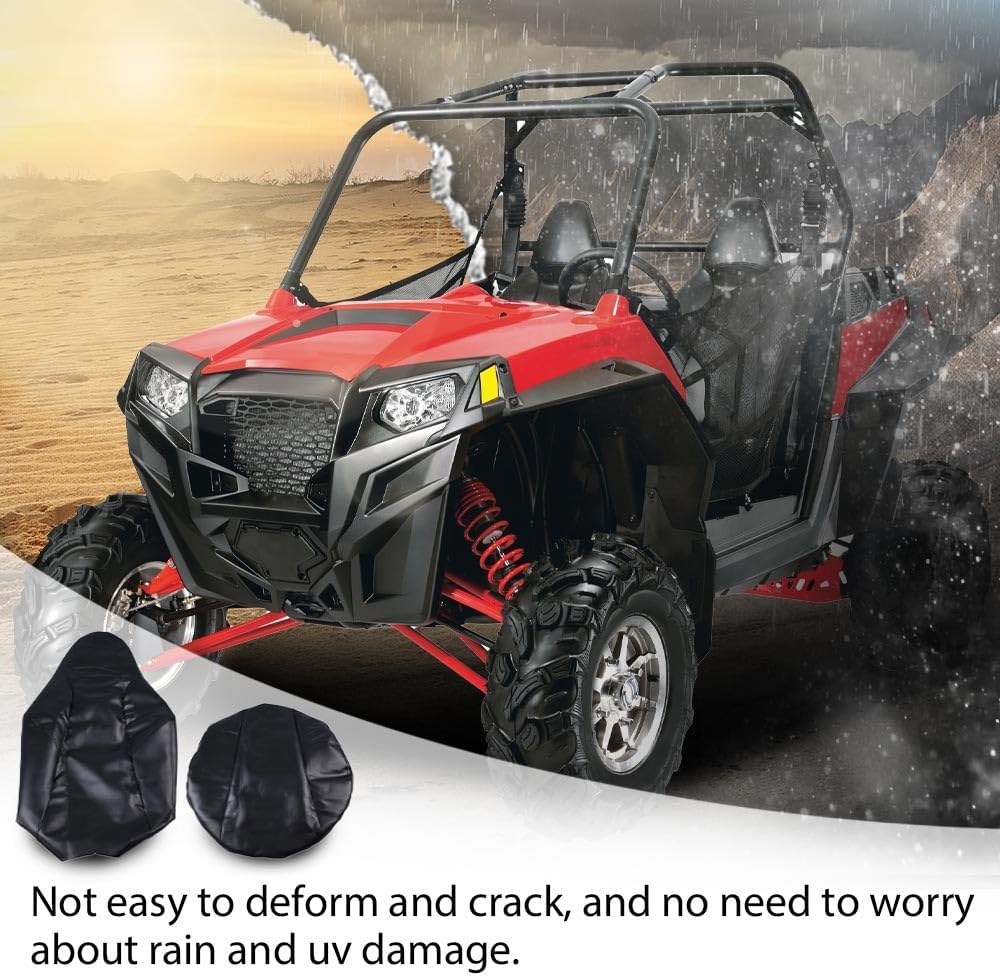 PIT66 Vinyl Seat Covers Set Fit Polaris RZR 570 800 900 & ACE 2012-2018 | Durable Seat Covers Kit Fit Polaris RZR 570 2012-2018/ RZR 800 2008-2014/ RZR 900 2011-2014/ ACE 325 570 2014-2017, Full Set