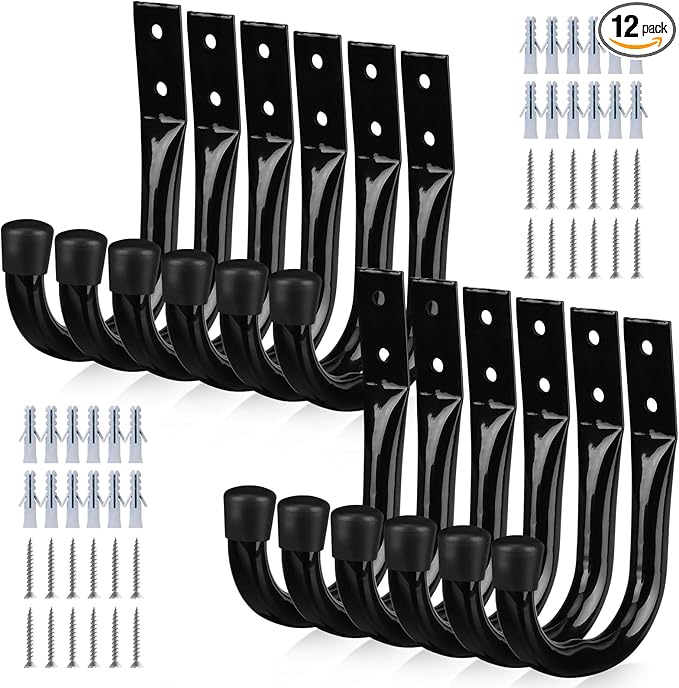 Heavy Duty Garage Storage Hooks, 12-piece Bike Hooks by SWANLAKETOOLS