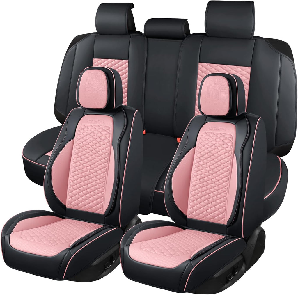 Seat Covers for Cars Full Set, Leather Seat Covers 2 Pack, Breathable Leather