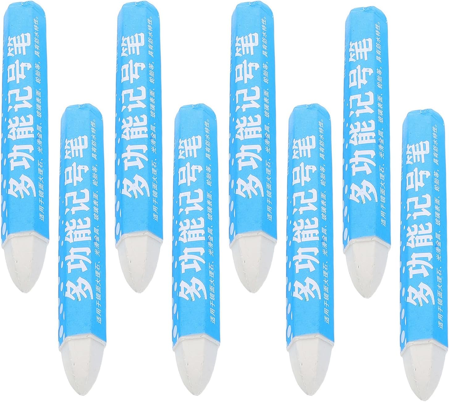 8pcs White Wax Tire Marking Crayons Set for Multi-surface Marking, Water-resistant Tire Marker Pens Suitable for Construction Sites and On-site Service Teams