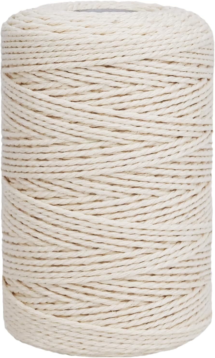 Leecogo Cotton Butcher's Twine, 500 Feet, Unbleached Kitchen Twine String for Cooking, Roasting, Crafts