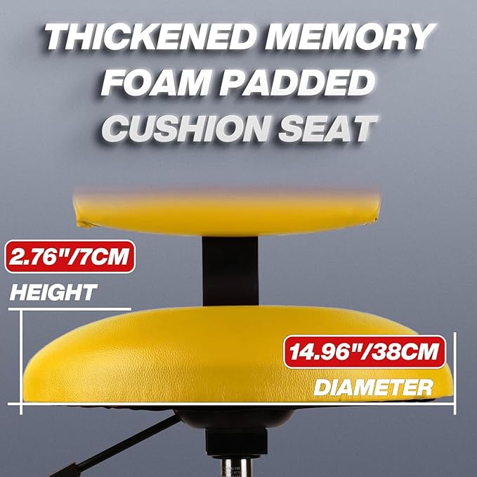 Shop Stool with Backrest, Mechanic Garage Stool - Image 9