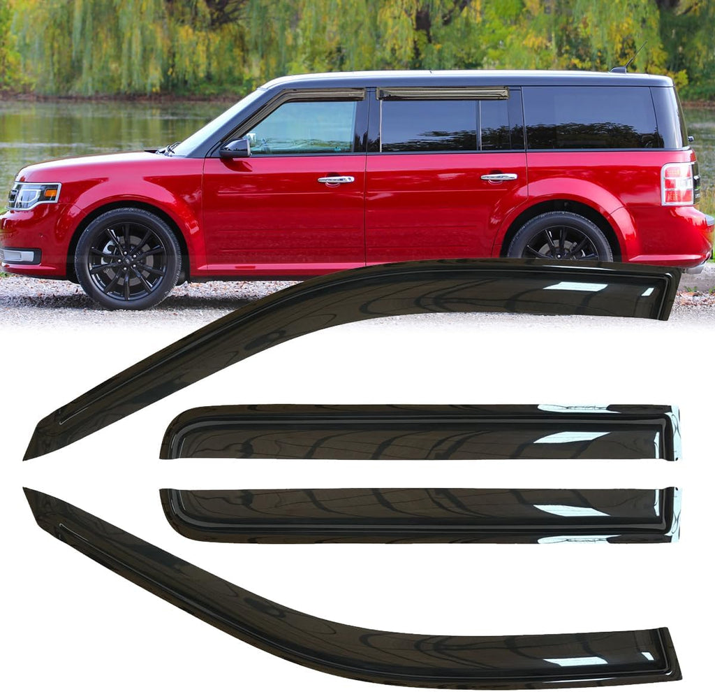 4pcs Original Shatterproof Rainproof Side Window Wind Deflectors Tape on Sun