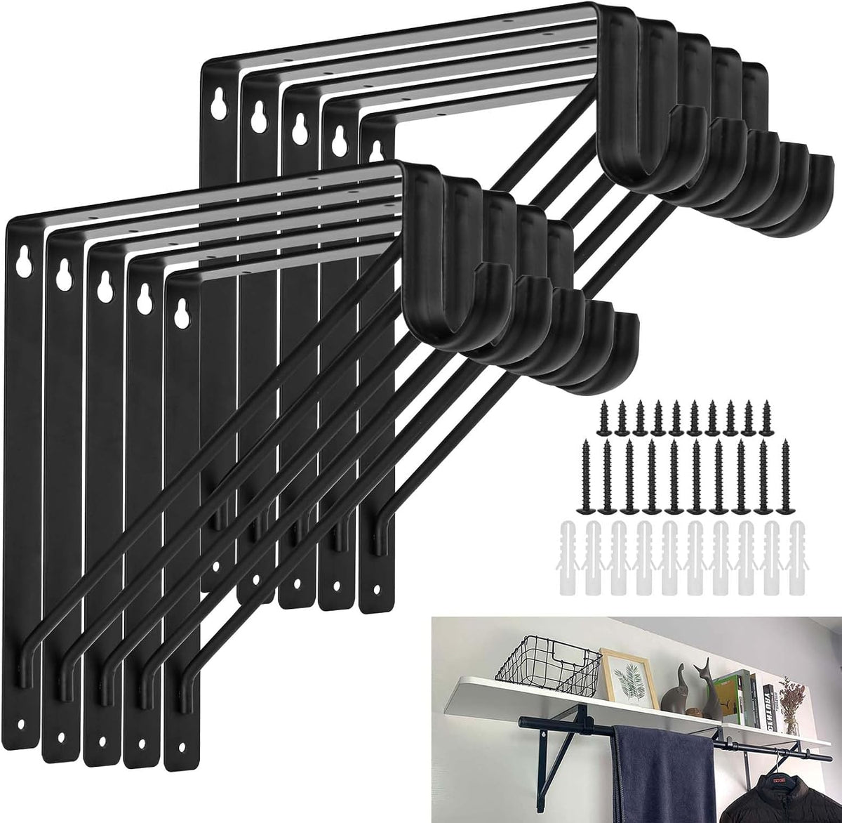 heavy duty closet rod bracket,11''x11'' closet shelf brackets, main product view