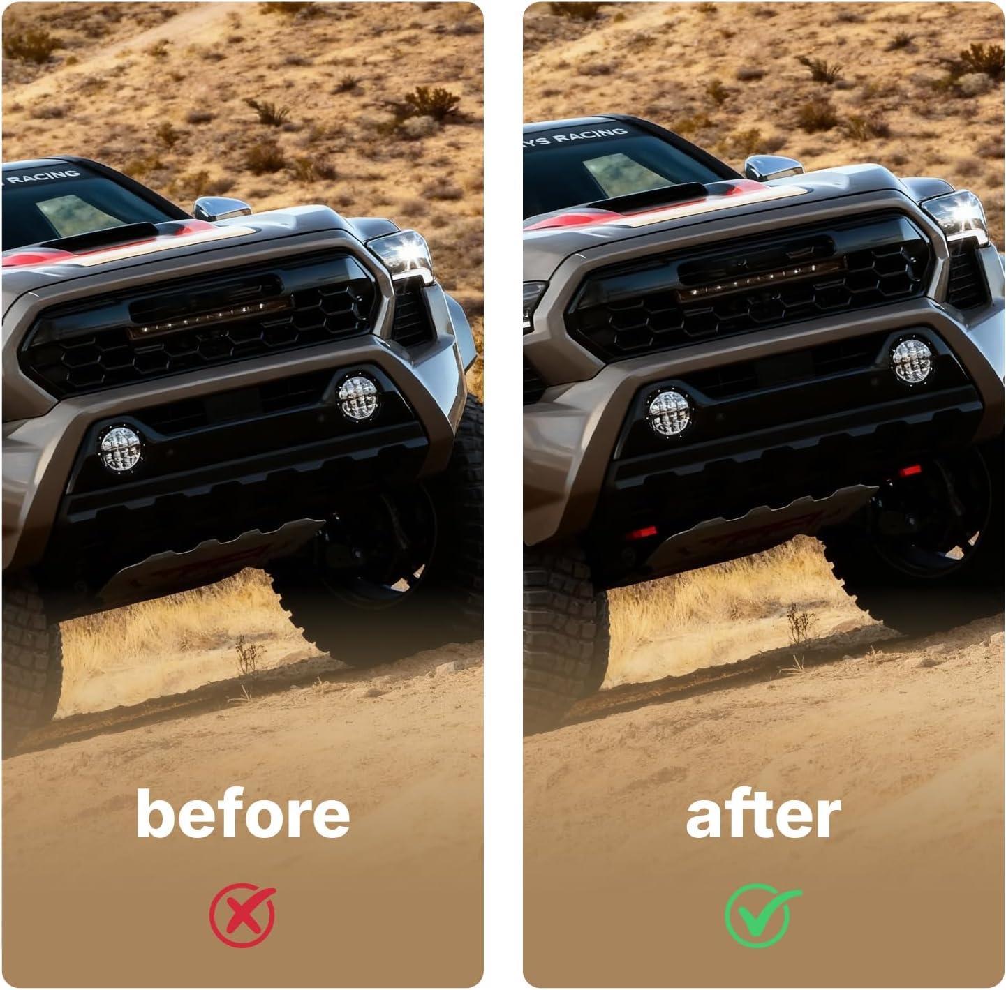 Tow Hooks Compatible with Toyota Tacoma 2024–2026 Accessories & 4Runner 2025-2026 & Land Cruiser 250 2024-2025 Hot-Forged Steel Direct Bolt‑On (Front Tow Hooks Hot-Forged Steel)