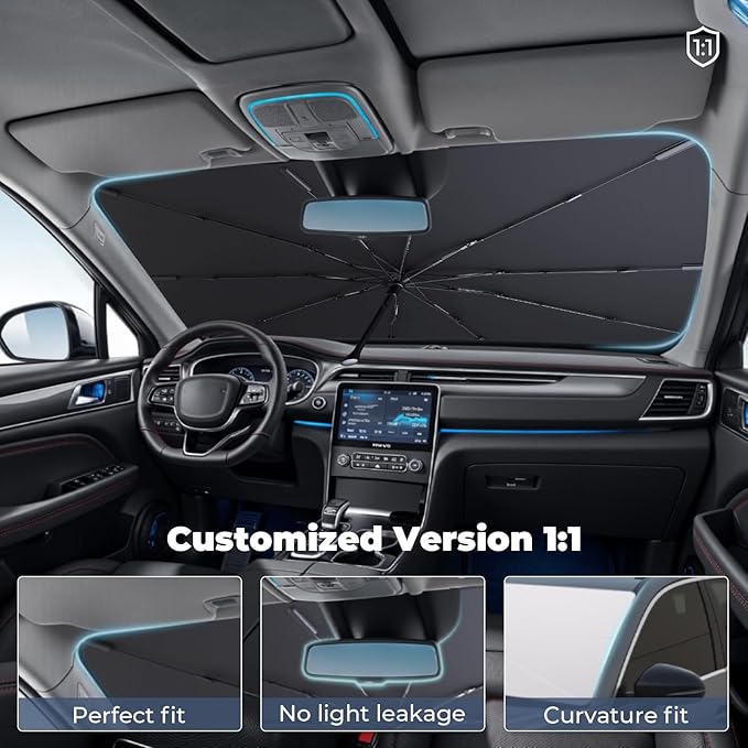 Windshield Sun Shade Umbrella: for Toyota Camry SE XSE LE XLE Hybrid - Image 2