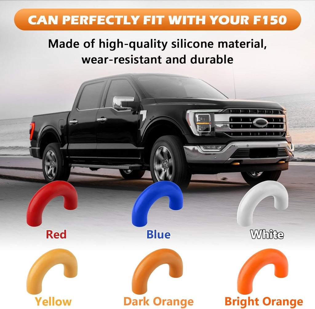 Tow Hooks Covers for Ford F150 2004-2026 Bronco Base/Big Bend/Outer Banks 2021-2026 Compatible with Toyota Tundra Accessories 2017-2021 (Dark Orange)